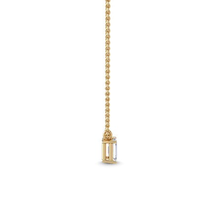 Yellow Gold / Emerald Lab Grown Diamond Solitaire Pendant