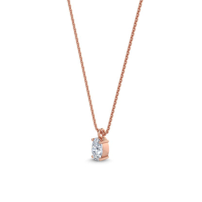 Rose Gold / Oval Lab Grown Diamond Solitaire Pendant