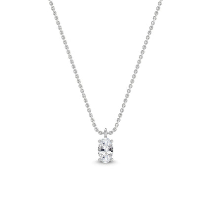 White Gold / Oval Lab Grown Diamond Solitaire Pendant