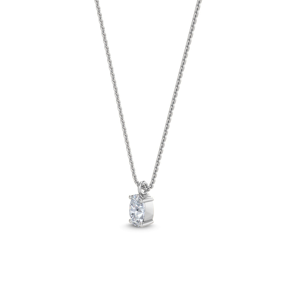 White Gold / Oval Lab Grown Diamond Solitaire Pendant