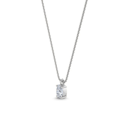 White Gold / Oval Lab Grown Diamond Solitaire Pendant