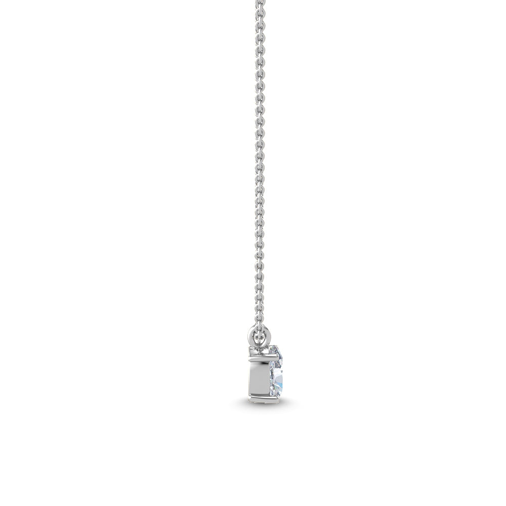 White Gold / Oval Lab Grown Diamond Solitaire Pendant
