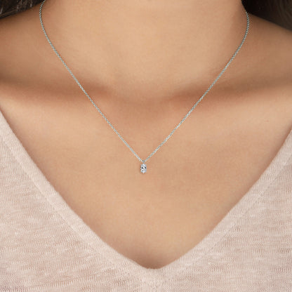 White Gold / Oval Lab Grown Diamond Solitaire Pendant