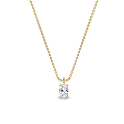 Yellow Gold / Oval Lab Grown Diamond Solitaire Pendant
