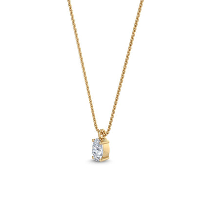 Yellow Gold / Oval Lab Grown Diamond Solitaire Pendant