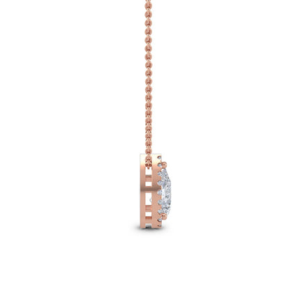 Rose Gold / 0.84ct Lab Grown Diamond Halo Pendant