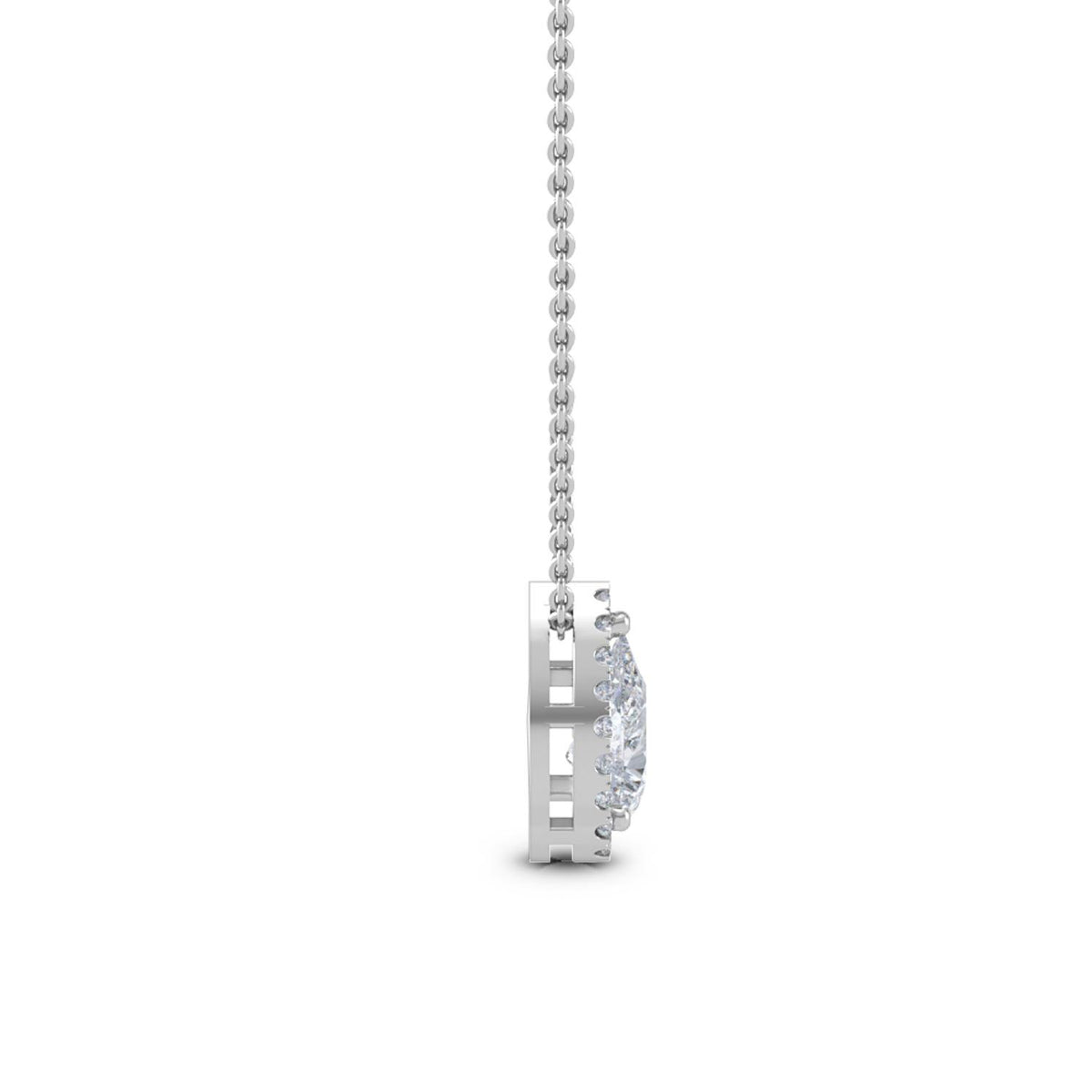 White Gold / 0.84ct Lab Grown Diamond Halo Pendant