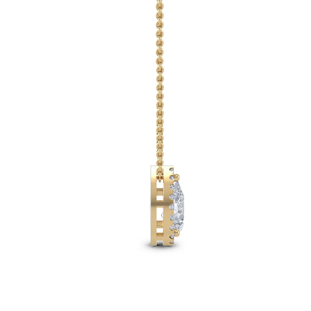 Yellow Gold / 0.84ct Lab Grown Diamond Halo Pendant