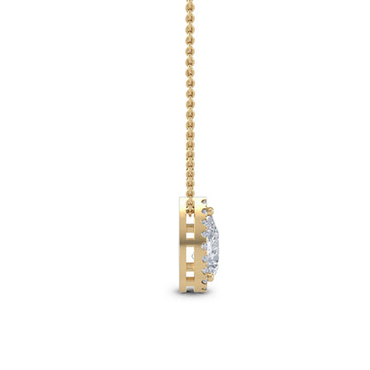 Yellow Gold / 0.84ct Lab Grown Diamond Halo Pendant