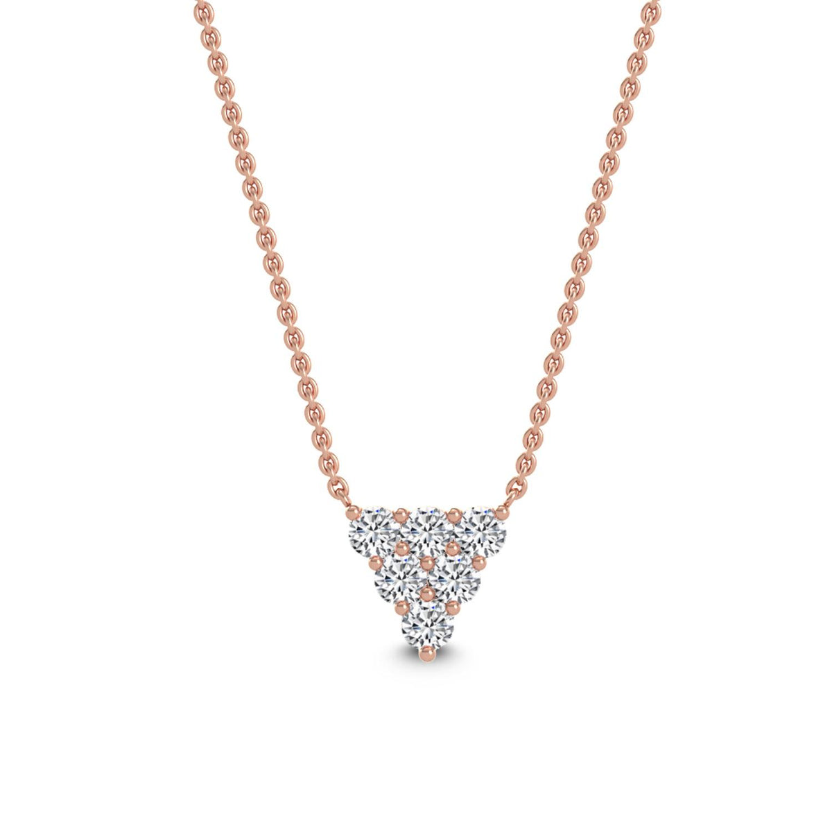 Rose Gold / 0.34ct Lab Grown Diamond Cluster Pendant