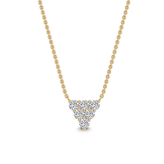 Yellow Gold / 0.34ct Lab Grown Diamond Cluster Pendant