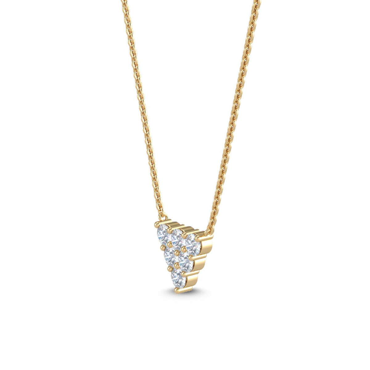 Yellow Gold / 0.34ct Lab Grown Diamond Cluster Pendant