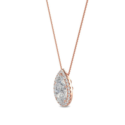 Rose Gold / 0.77ct Lab Grown Diamond Halo Pendant