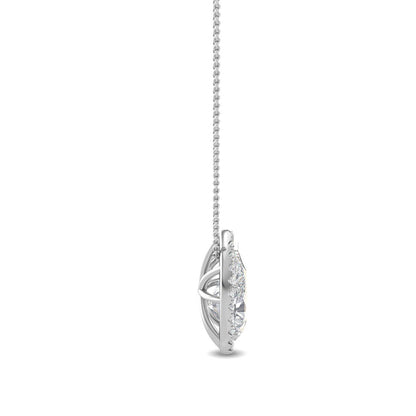 White Gold / 0.77ct Lab Grown Diamond Halo Pendant