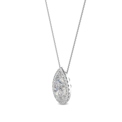 White Gold / 0.77ct Lab Grown Diamond Halo Pendant