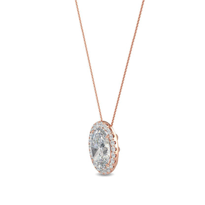 Rose Gold / 0.80ct Lab Grown Diamond Halo Pendant
