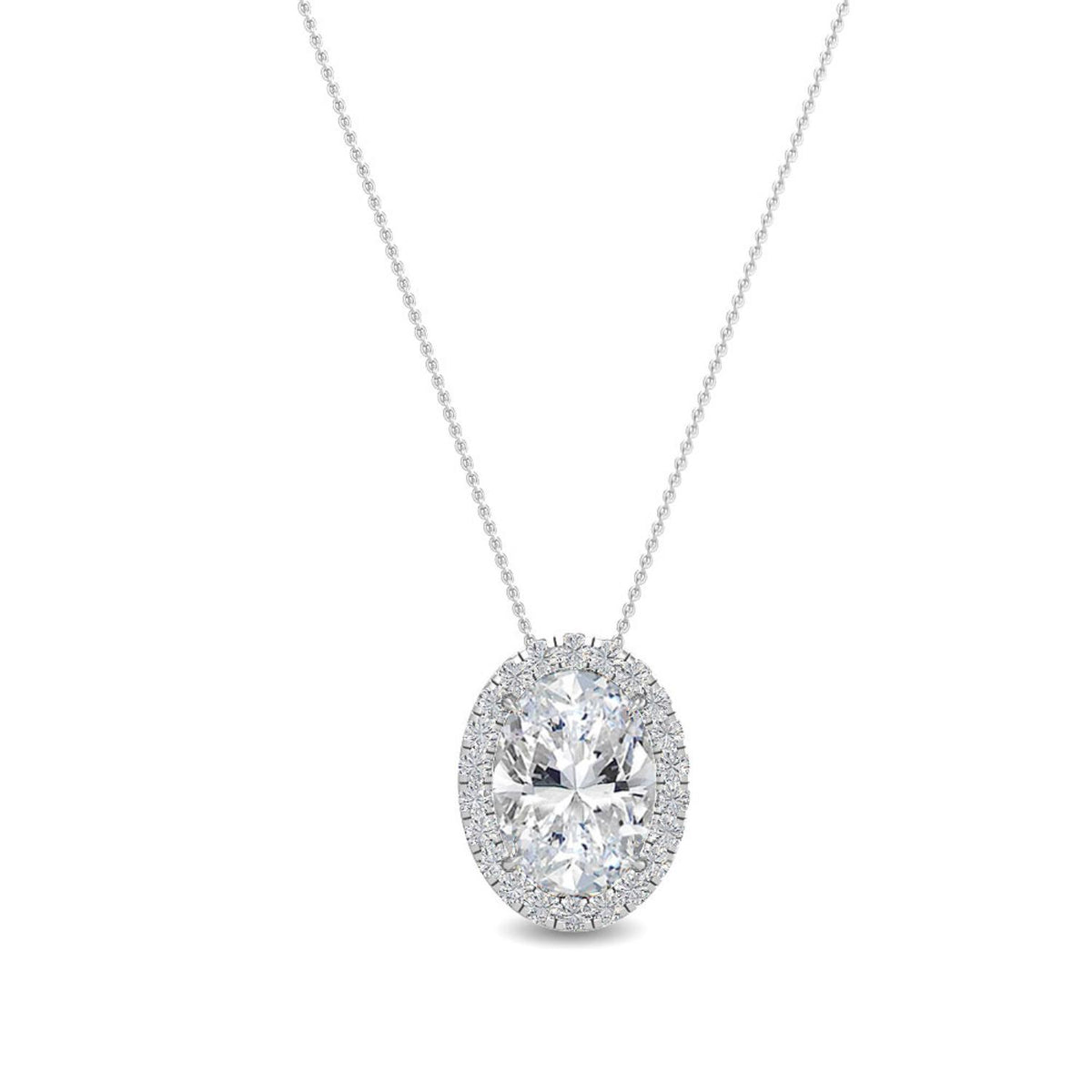 White Gold / 0.80ct Lab Grown Diamond Halo Pendant