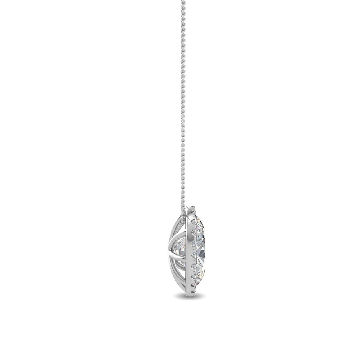 White Gold / 0.80ct Lab Grown Diamond Halo Pendant