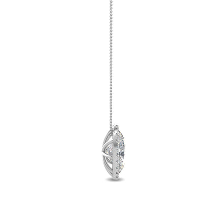 White Gold / 0.80ct Lab Grown Diamond Halo Pendant
