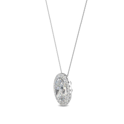 White Gold / 0.80ct Lab Grown Diamond Halo Pendant