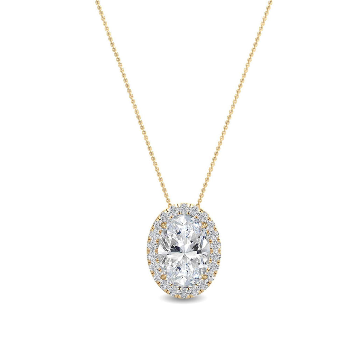 Yellow Gold / 0.80ct Lab Grown Diamond Halo Pendant