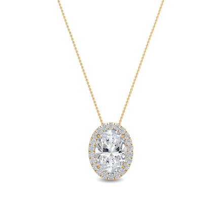 Yellow Gold / 0.80ct Lab Grown Diamond Halo Pendant