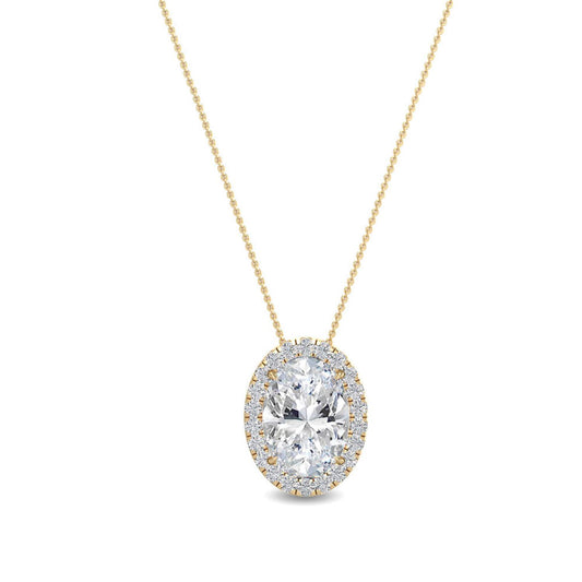 Yellow Gold / 0.80ct Lab Grown Diamond Halo Pendant