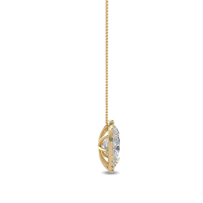 Yellow Gold / 0.80ct Lab Grown Diamond Halo Pendant