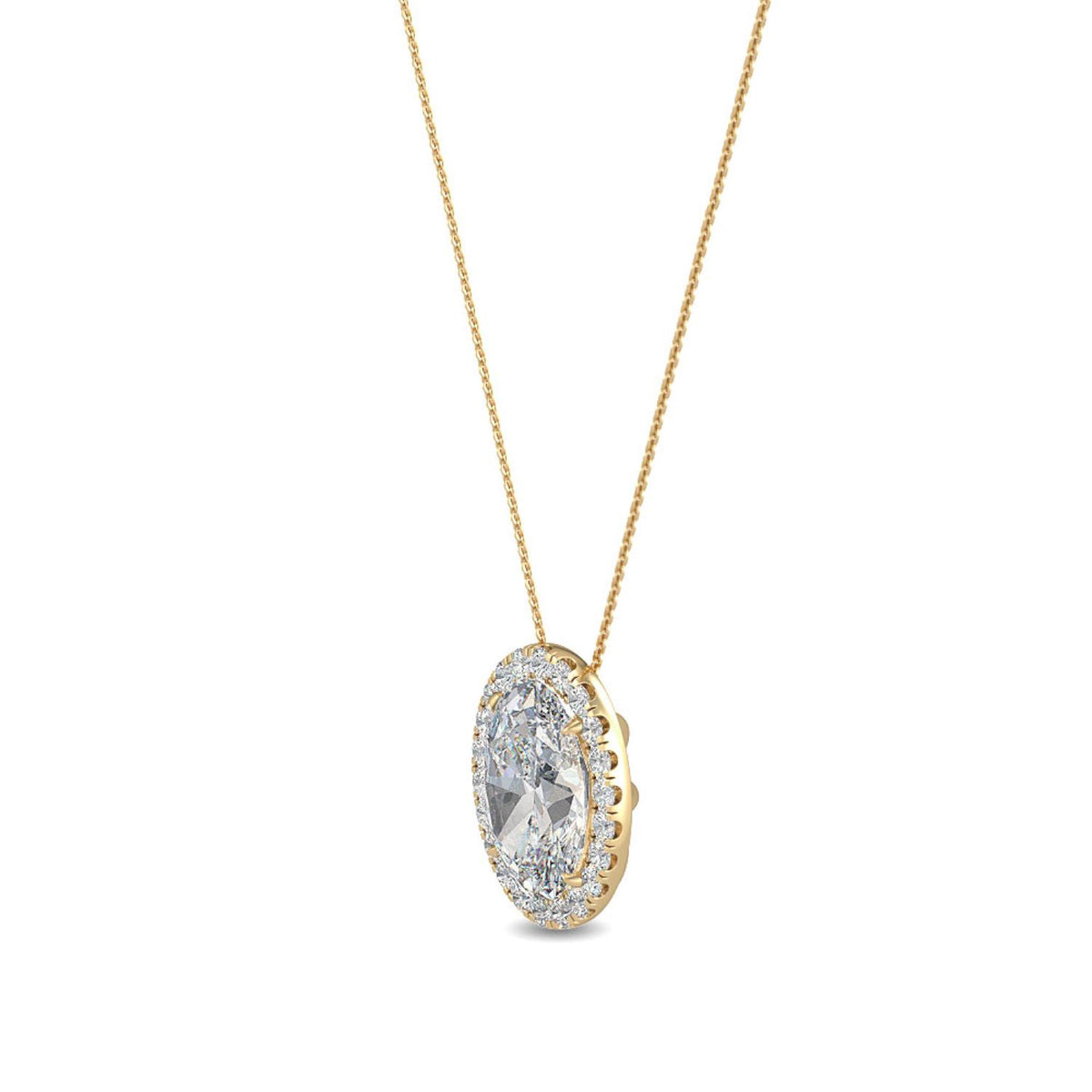 Yellow Gold / 0.80ct Lab Grown Diamond Halo Pendant