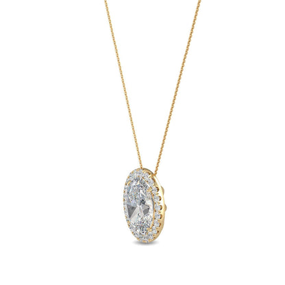 Yellow Gold / 0.80ct Lab Grown Diamond Halo Pendant