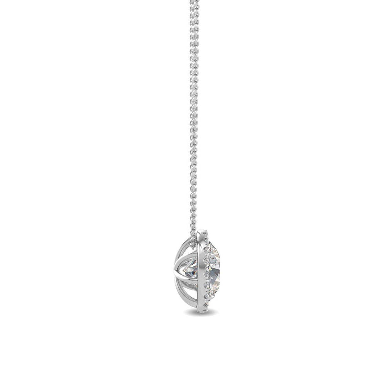 White Gold / 0.68ct Lab Grown Diamond Halo Pendant
