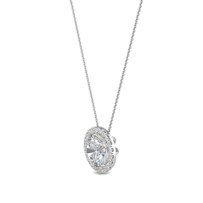 White Gold / 0.68ct Lab Grown Diamond Halo Pendant