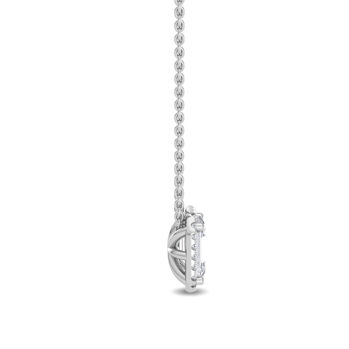 White Gold / 0.78ct Lab Grown Diamond Halo Pendant