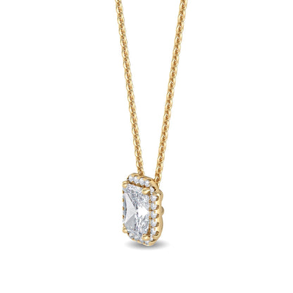 Yellow Gold / 0.78ct Lab Grown Diamond Halo Pendant