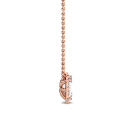 Rose Gold / 0.82ct Lab Grown Diamond Halo Pendant