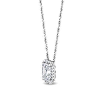 White Gold / 0.82ct Lab Grown Diamond Halo Pendant