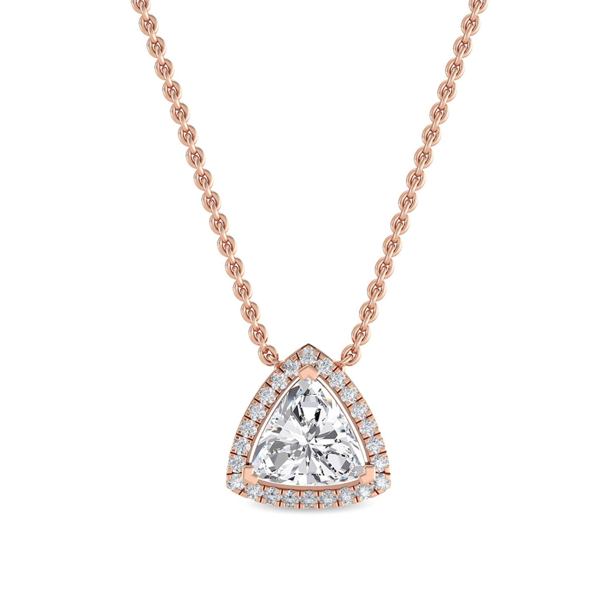Rose Gold / 0.81ct Lab Grown Diamond Halo Pendant