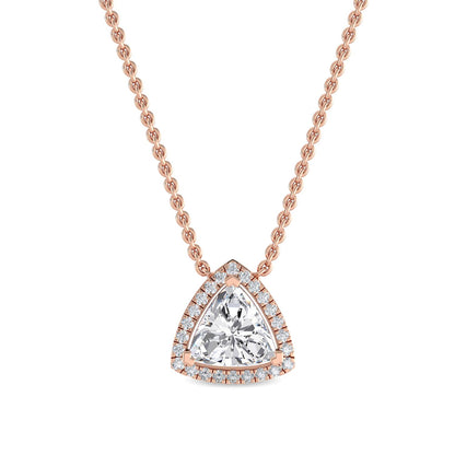 Rose Gold / 0.81ct Lab Grown Diamond Halo Pendant