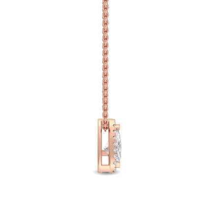 Rose Gold / 0.81ct Lab Grown Diamond Halo Pendant