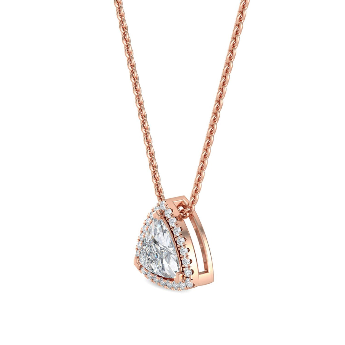 Rose Gold / 0.81ct Lab Grown Diamond Halo Pendant
