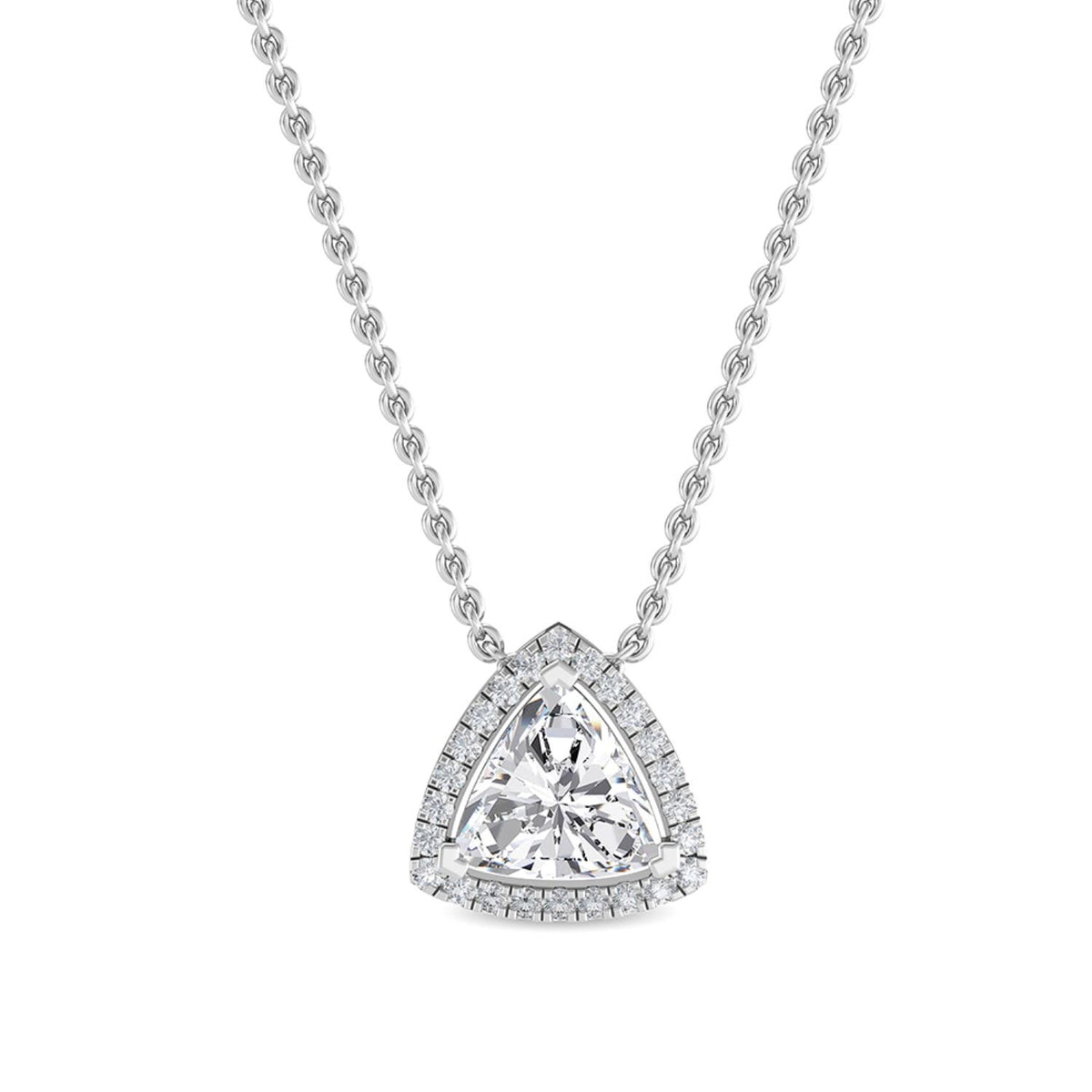 White Gold / 0.81ct Lab Grown Diamond Halo Pendant