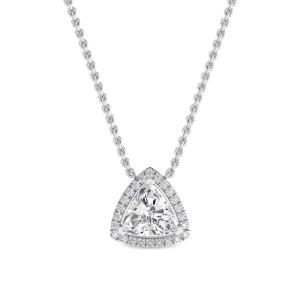 White Gold / 0.81ct Lab Grown Diamond Halo Pendant
