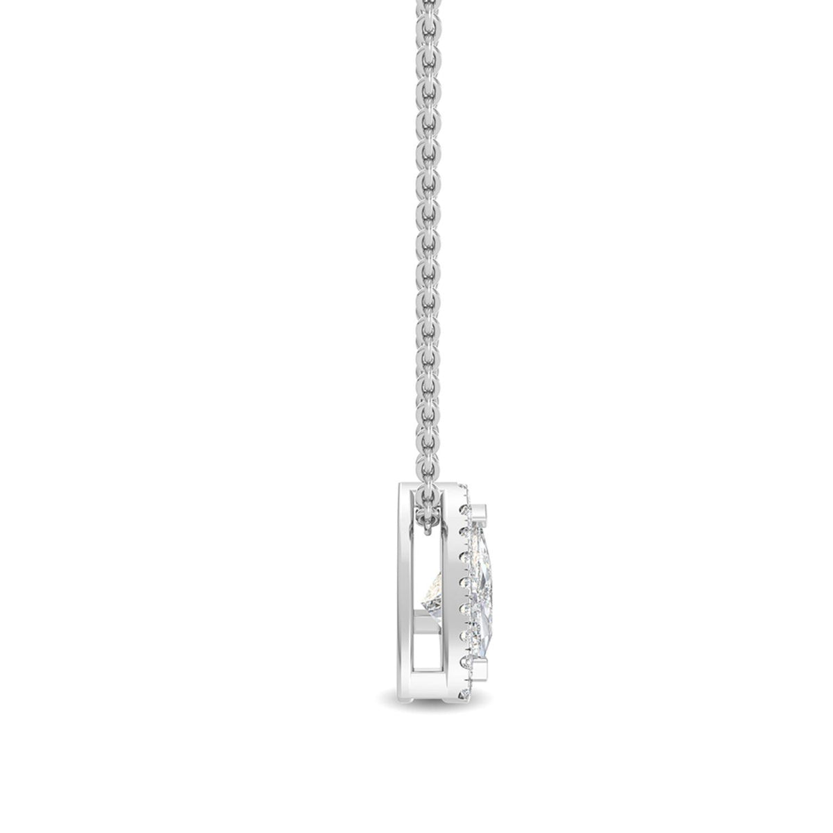 White Gold / 0.81ct Lab Grown Diamond Halo Pendant