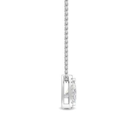 White Gold / 0.81ct Lab Grown Diamond Halo Pendant