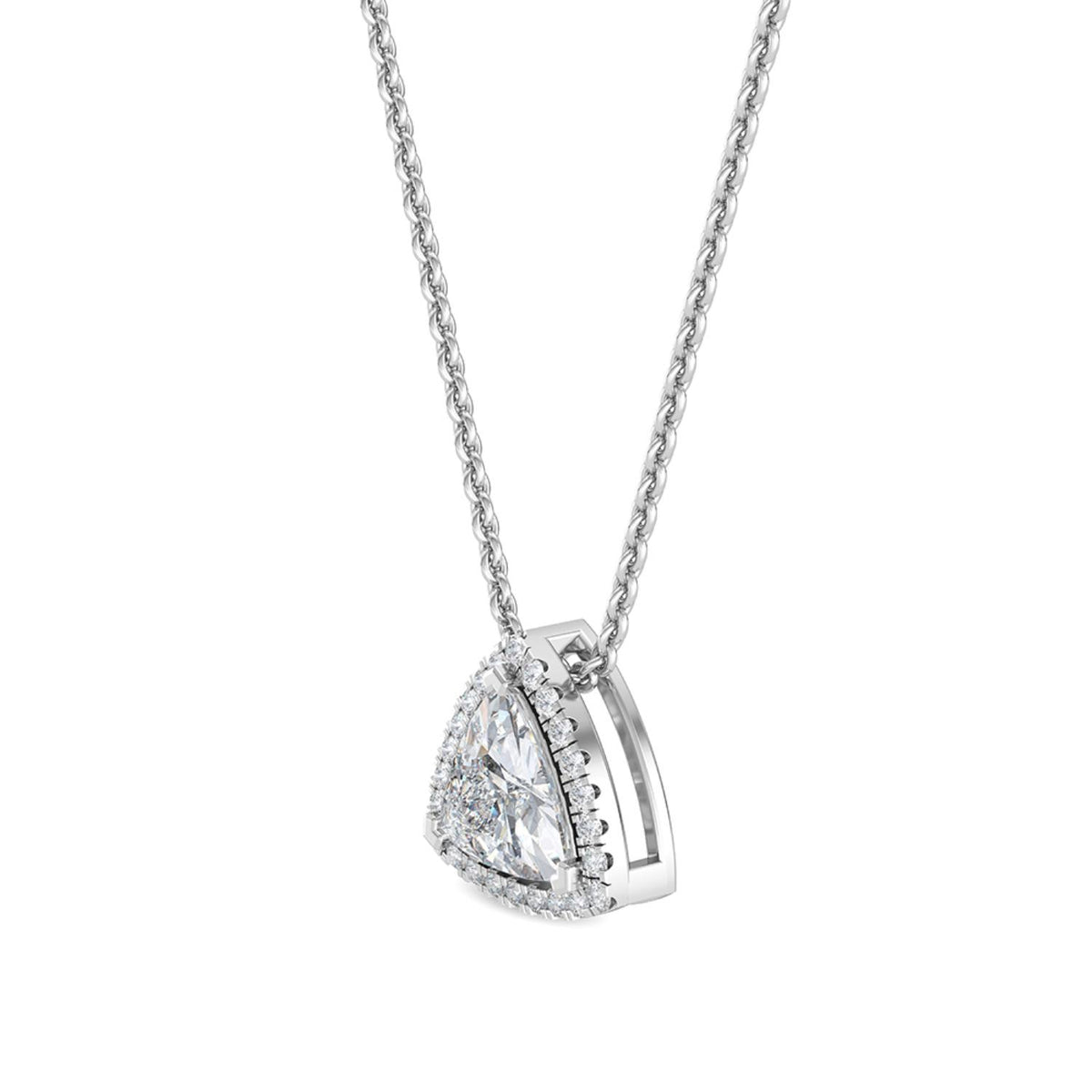 White Gold / 0.81ct Lab Grown Diamond Halo Pendant