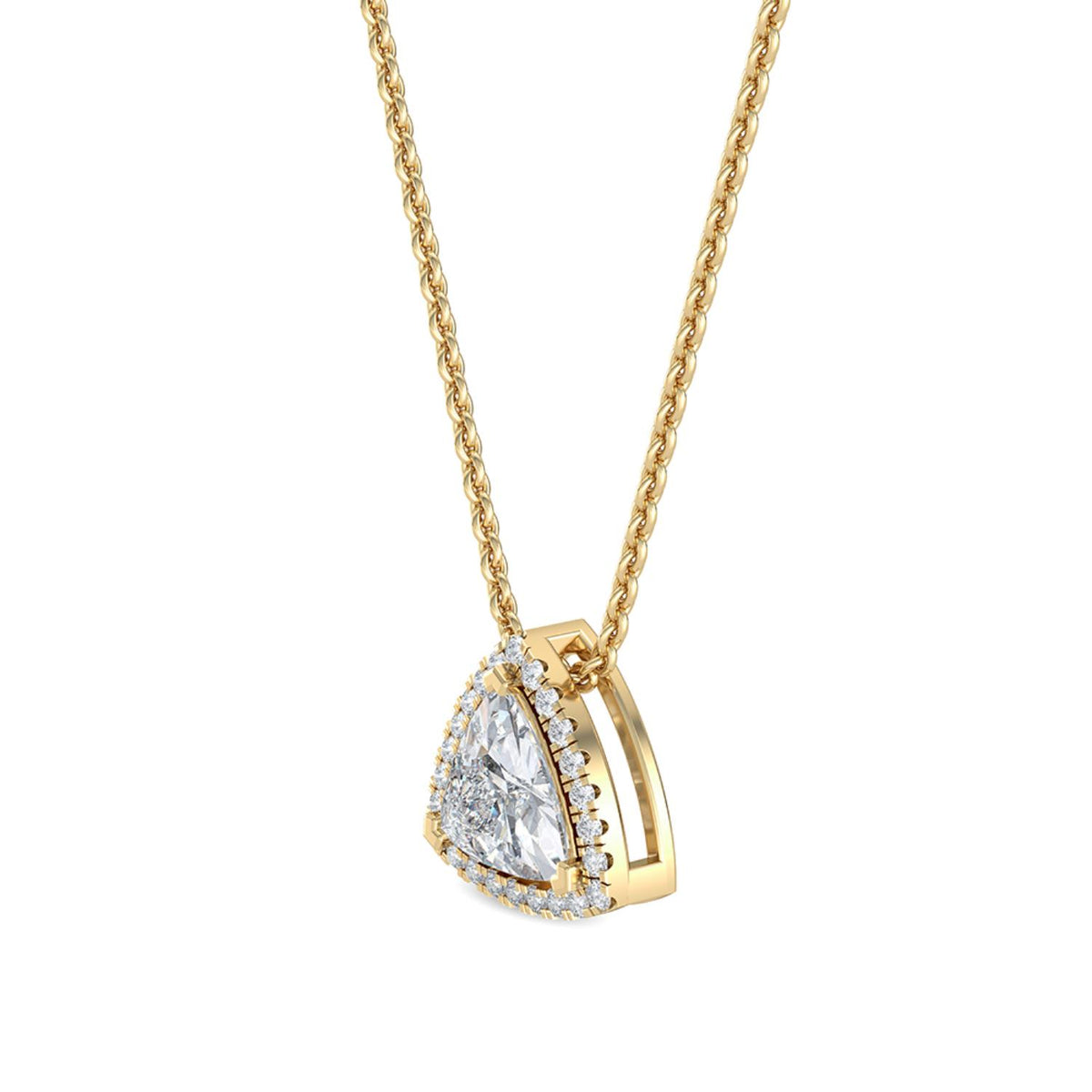 Yellow Gold / 0.81ct Lab Grown Diamond Halo Pendant