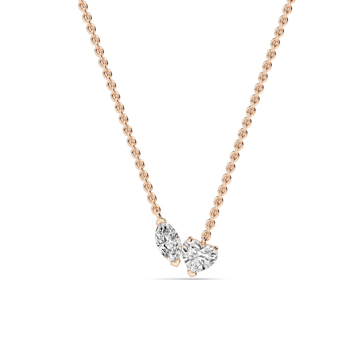 Rose Gold / 0.86ct Lab Grown Diamond Toi et Moi Pendant