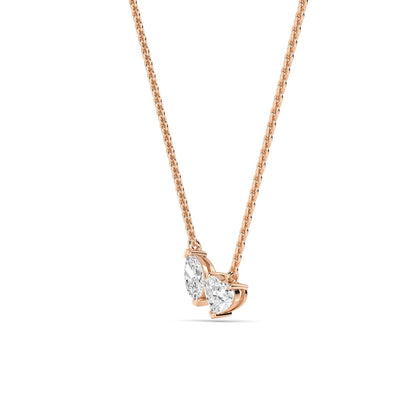 Rose Gold / 0.86ct Lab Grown Diamond Toi et Moi Pendant