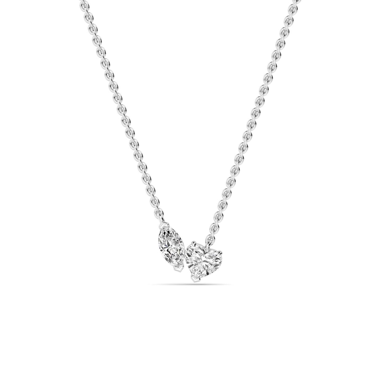 White Gold / 0.86ct Lab Grown Diamond Toi et Moi Pendant