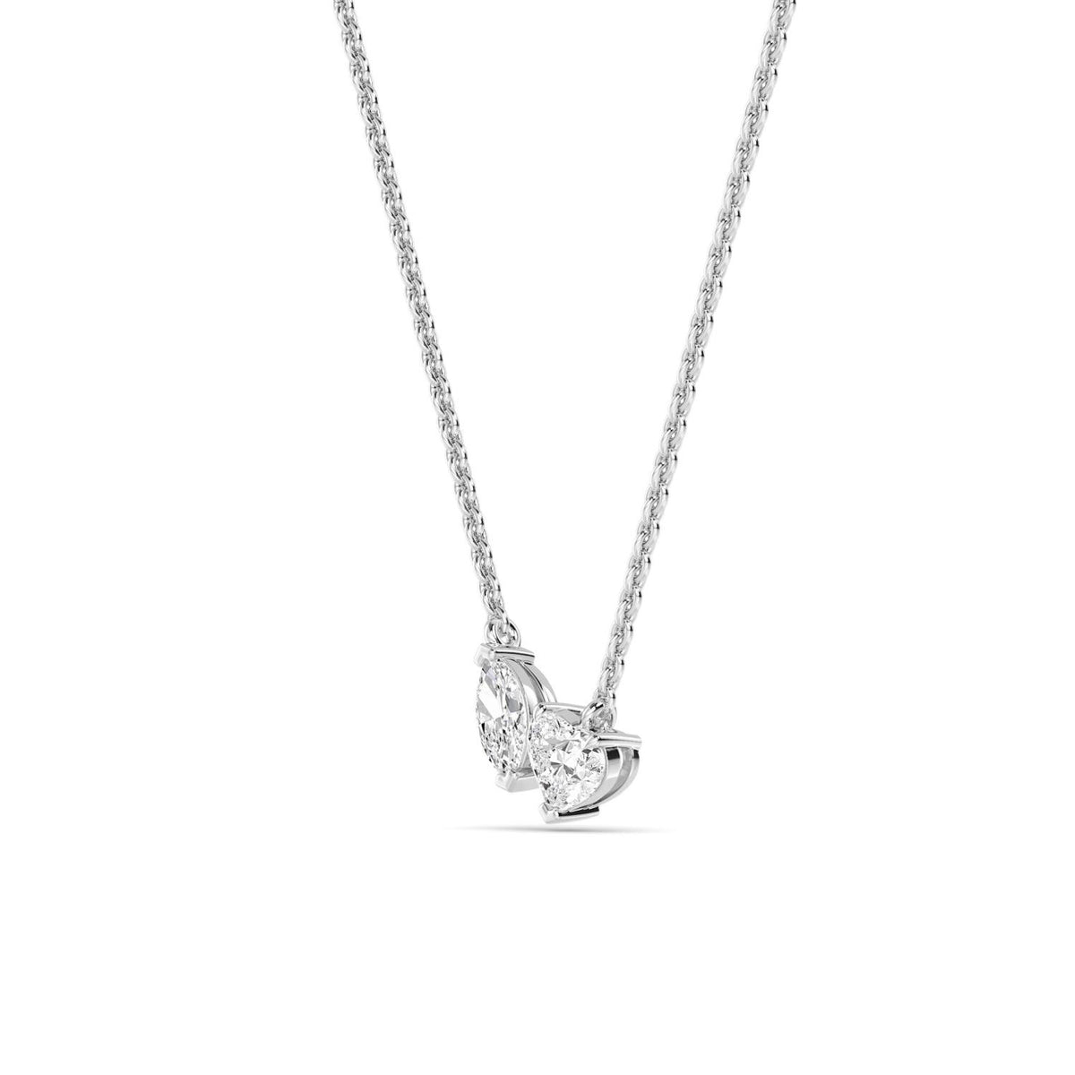White Gold / 0.86ct Lab Grown Diamond Toi et Moi Pendant